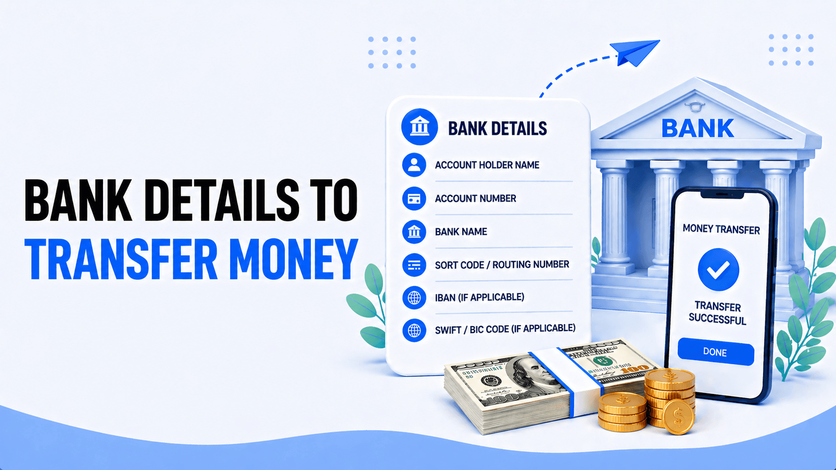 bank details needed to transfer money